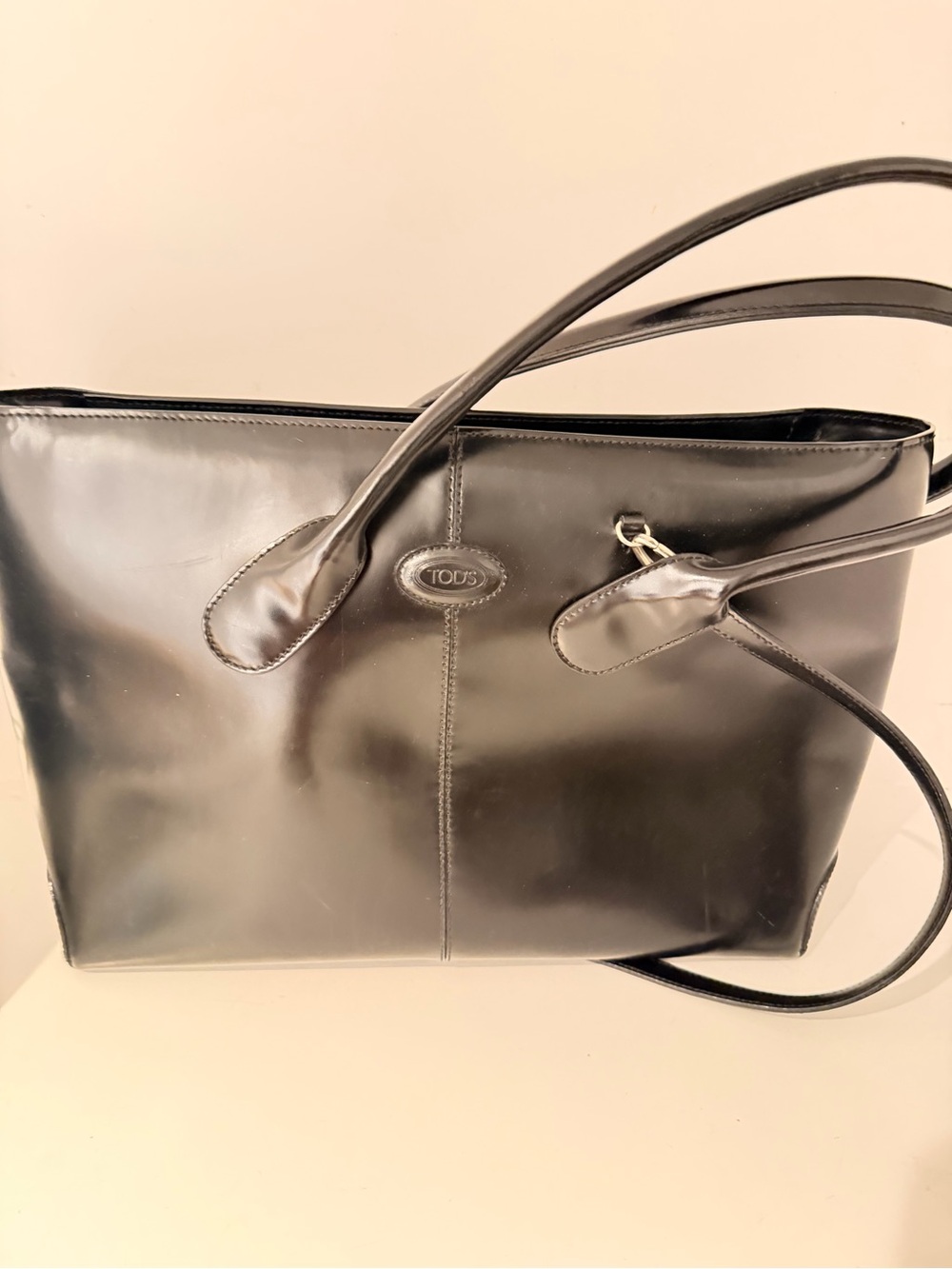 Tod's Black Leather Tote with Dual Top Handles